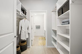 Spacious walk-in closets